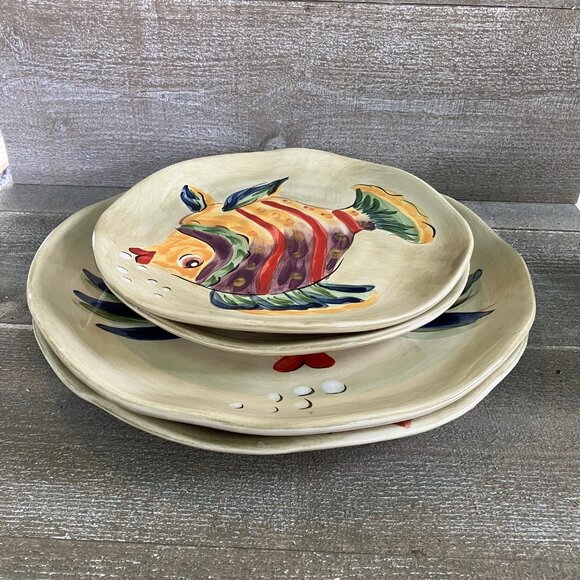 Under the sea hand painted serving sets - Picture 1 of 7